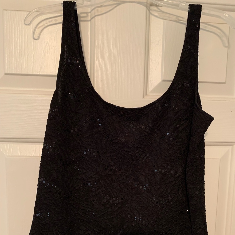 Black sequin tank